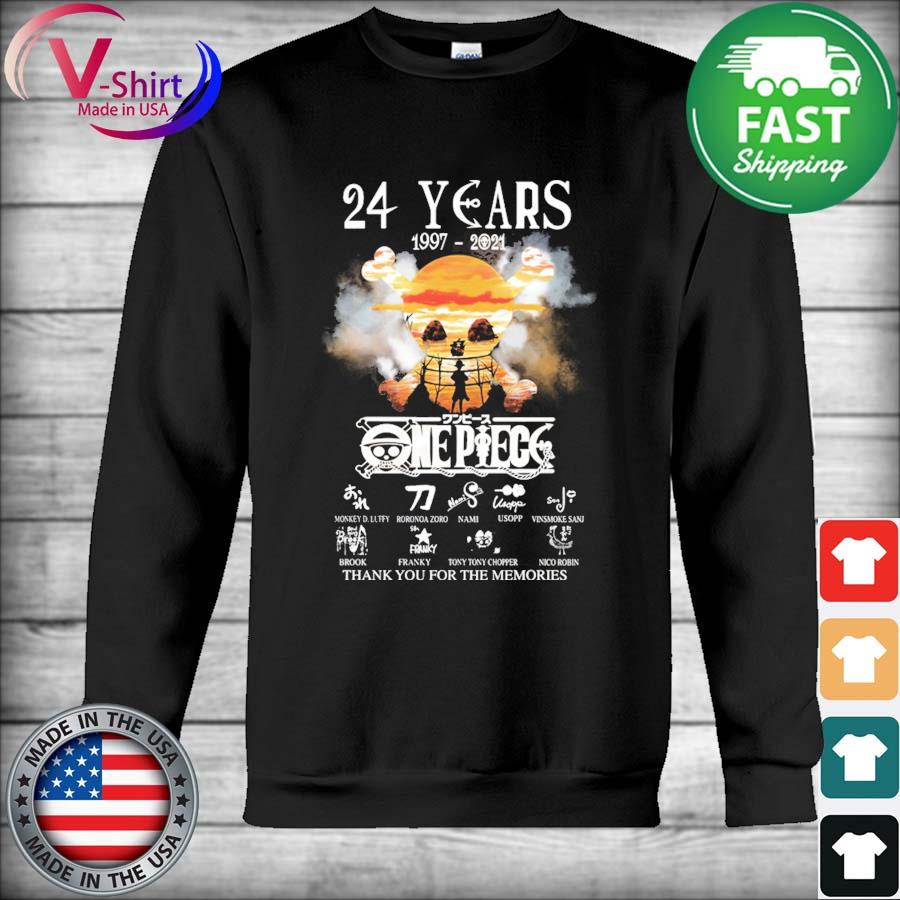 Official 24 years 1997 2021 One Piece thank you for the memories signatures s Hoodie