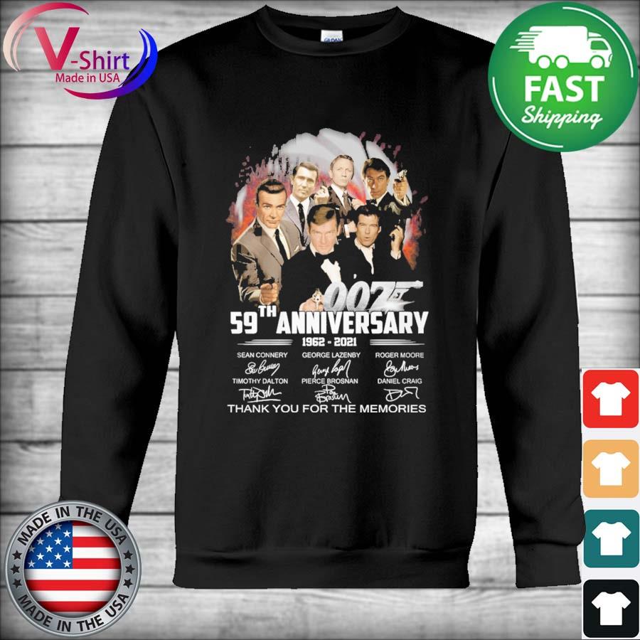 Official Agent 007 59th anniversary 1962 2021 thank you for the memories signatures s Hoodie