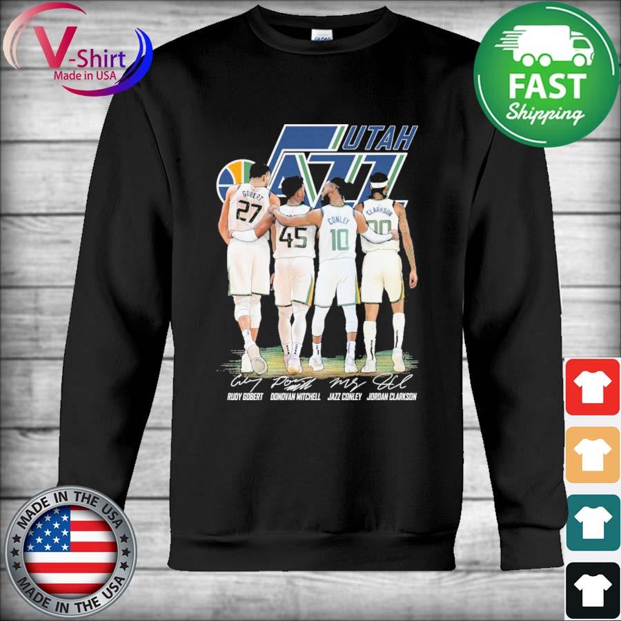 Utah Jazz Rudy Gobert Donovan Mitchell Jazz Conley Jordan Clarkson signatures s Hoodie