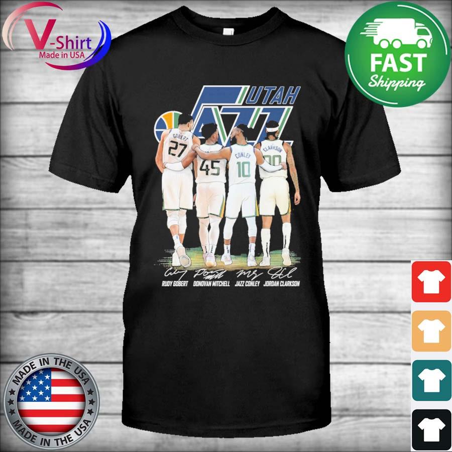 Utah Jazz Rudy Gobert Donovan Mitchell Jazz Conley Jordan Clarkson signatures shirt