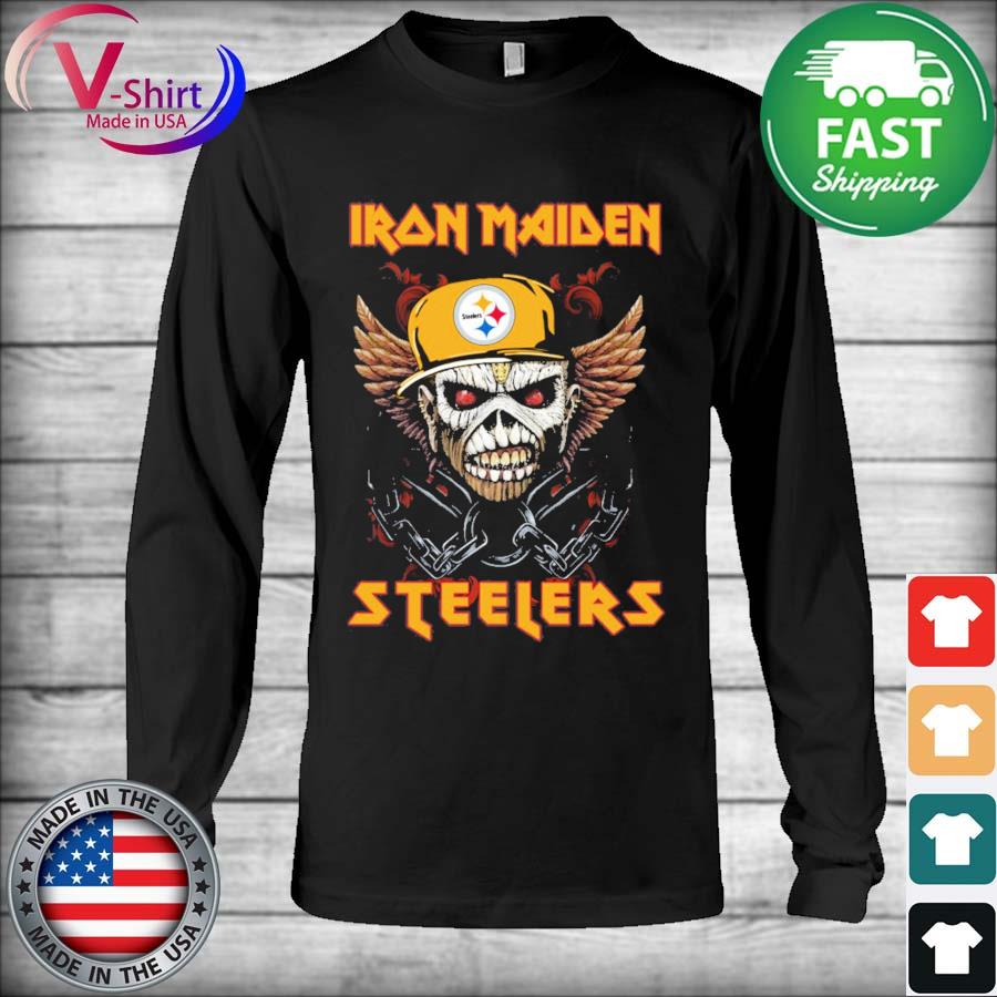 Hot Iron Maiden Skull Pittsburgh Steelers Shirt, hoodie, sweater