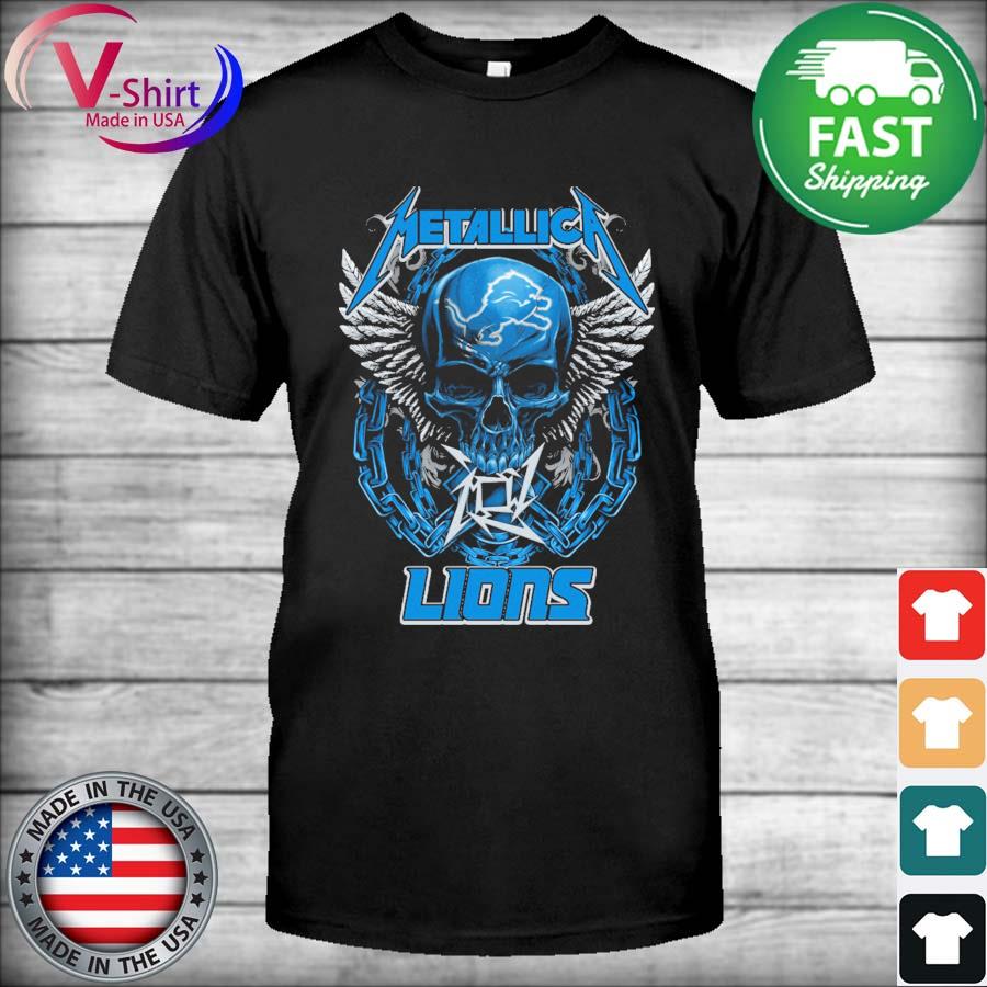 Skull Metallica Detroit Lions Shirt - High-Quality Printed Brand