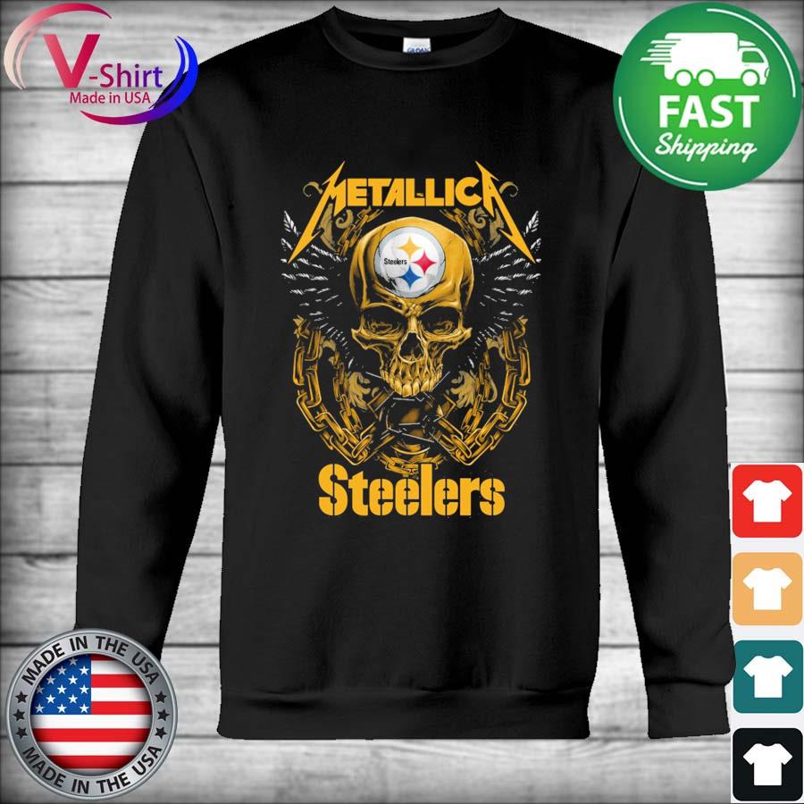 Official Skull Metallica Pittsburgh Steelers shirt, hoodie, sweater, long  sleeve and tank top