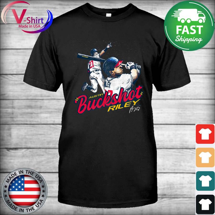 Austin Riley Women's T-Shirt - Heather Gray - Atlanta | 500 Level Major League Baseball Players Association (MLBPA)