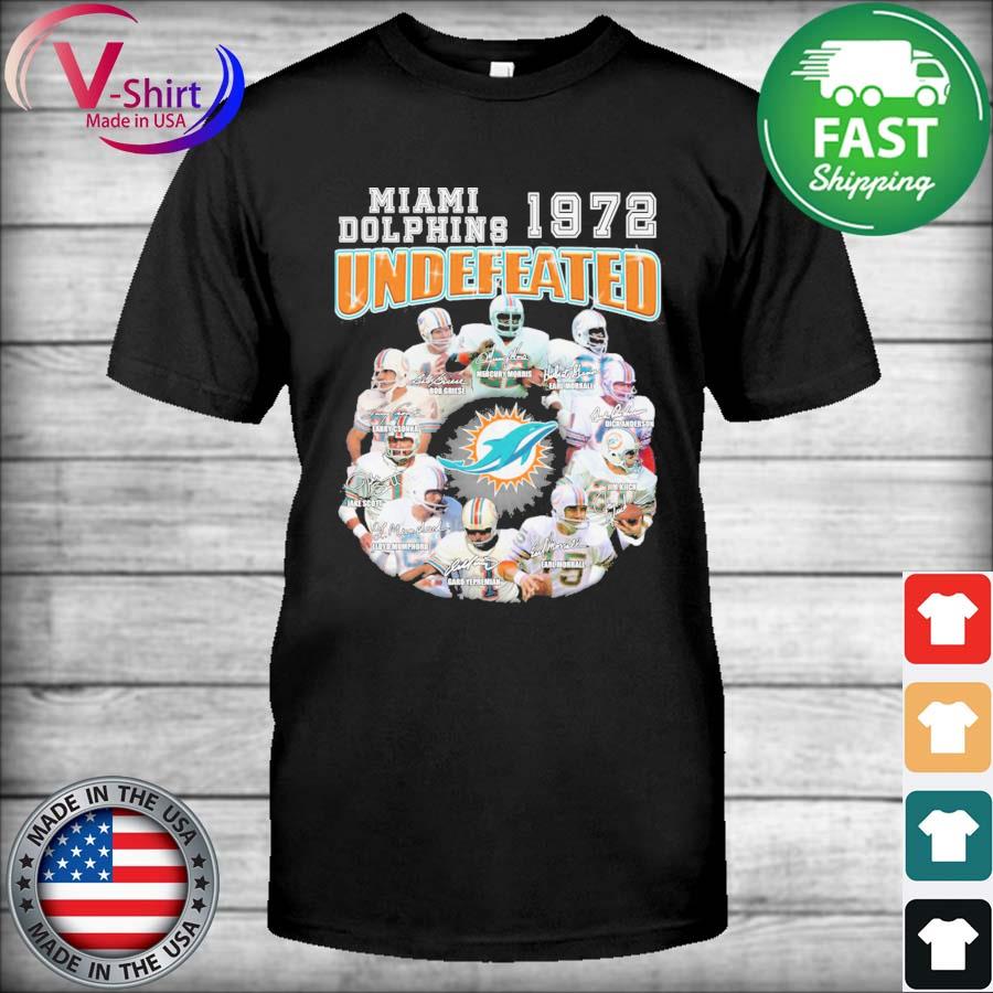 Undefeated 1972 miami dolphins 72 perfect season signatures shirt, hoodie,  longsleeve, sweatshirt, v-neck tee