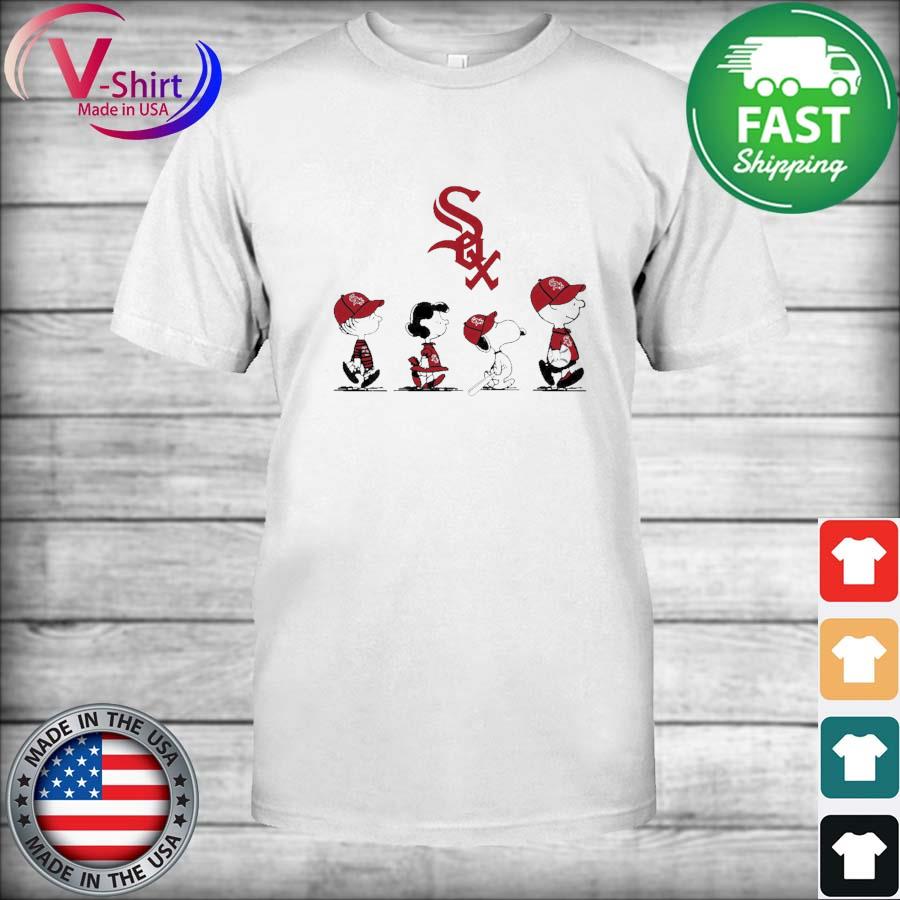 Peanuts Charlie Brown And Snoopy Playing Baseball Chicago White Sox T-Shirt  - TeeNavi