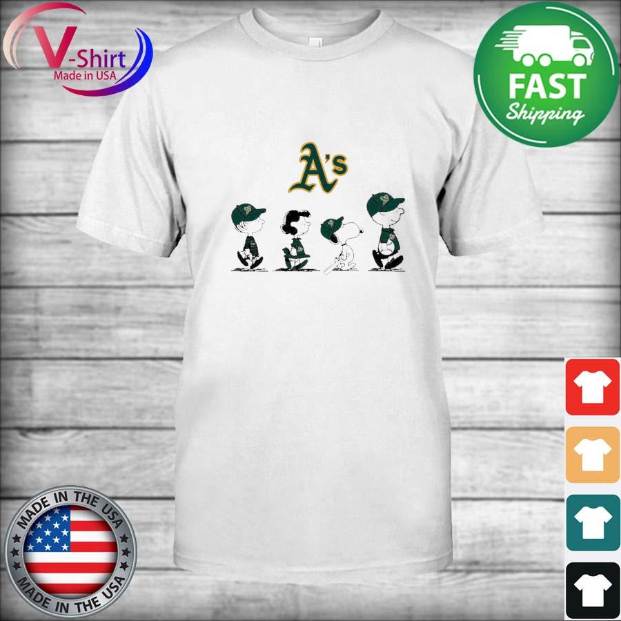 Peanuts Characters Oakland Athletics Baseball shirt - Kingteeshop