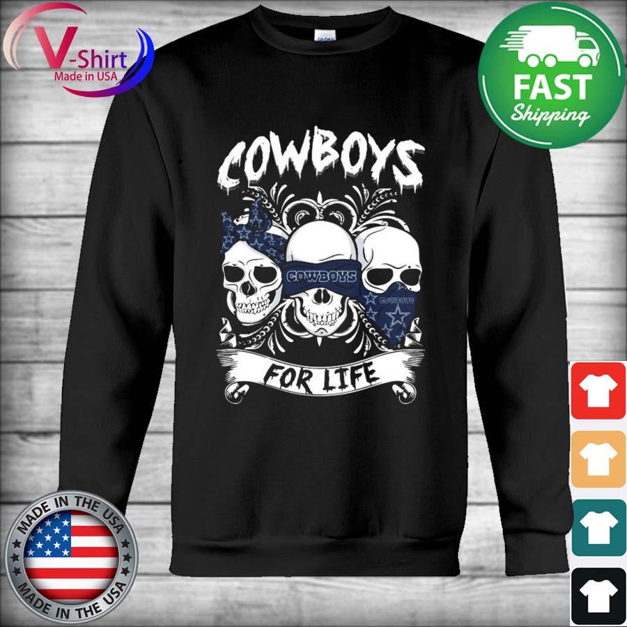 Sugar skull Dallas Cowboys all over print t-shirt - Dallas Cowboys Home