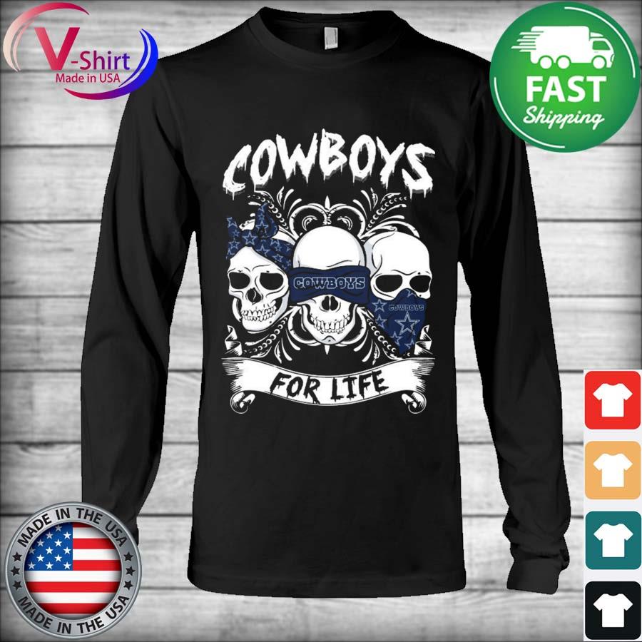 Sugar skull Dallas Cowboys all over print t-shirt - Dallas Cowboys Home