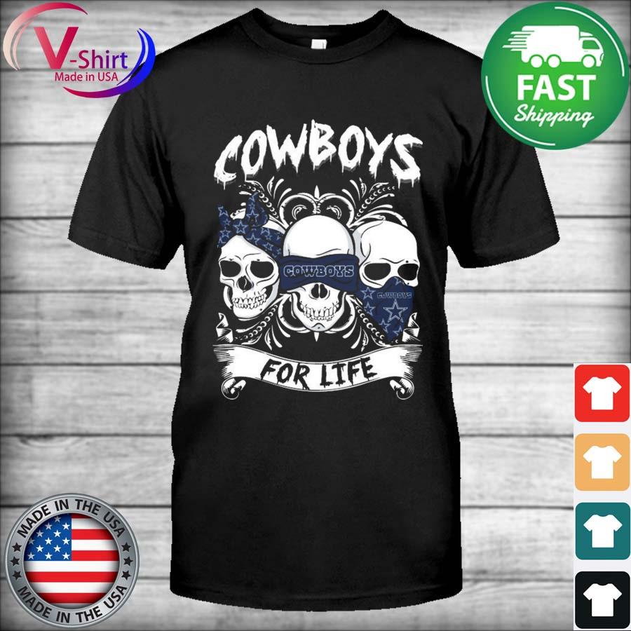 Sugar skull Dallas Cowboys all over print t-shirt - Dallas Cowboys Home