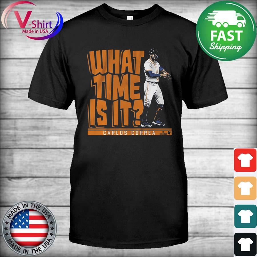 Carlos correa what time is it shirt, hoodie, sweater, long sleeve and tank  top