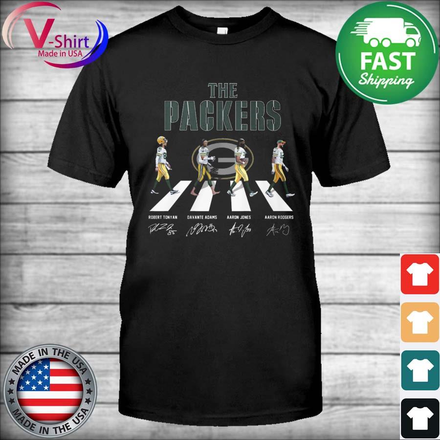 Official The Packers Robert Tonyan Davante Adams Aaron Jones Aaron Rodgers abbey  road signatures shirt, hoodie, sweater, long sleeve and tank top