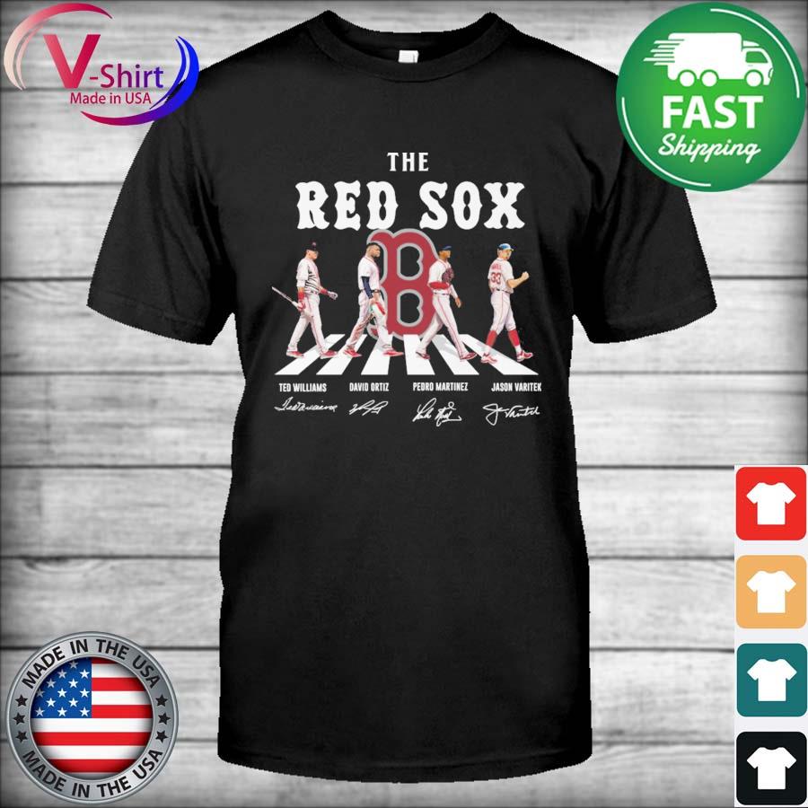 The Boston Red Sox Ted Williams David Ortiz Pedro Martinez Jason Varitek  Abbey Road Signatures Shirt, hoodie, sweater, long sleeve and tank top
