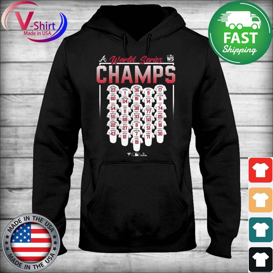 Official Atlanta Braves 2021 World Series Champions Jersey Roster T-Shirt,  hoodie, sweater, long sleeve and tank top