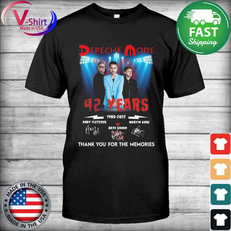 Depeche Mode 42 years 1980 2022 thank you for the memories signatures  shirt, hoodie, sweater, long sleeve and tank top