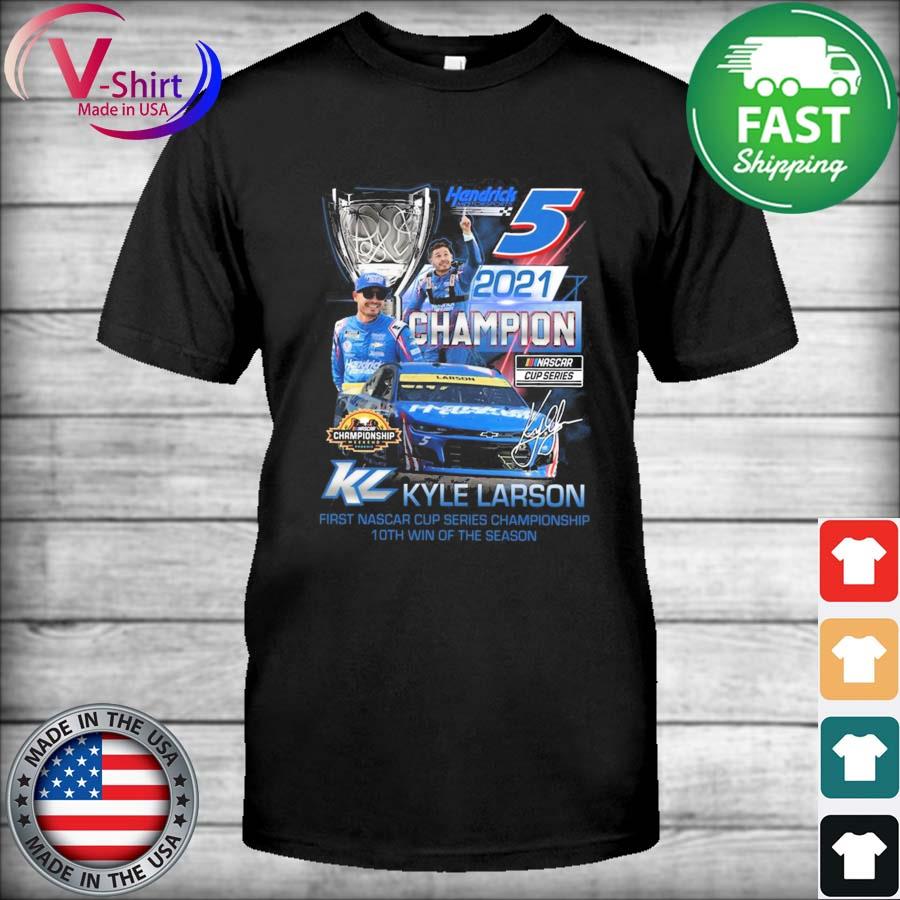 Kyle Larson 2021 Nascar Cup Series Champion signature shirt, hoodie,  sweater, long sleeve and tank top