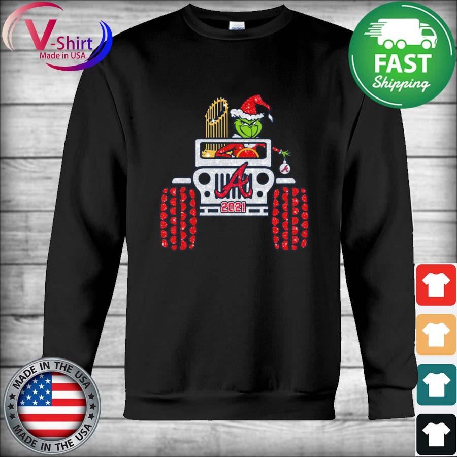 Grinch driving jeep Atlanta Braves world series champions shirt, hoodie,  sweater and v-neck t-shirt