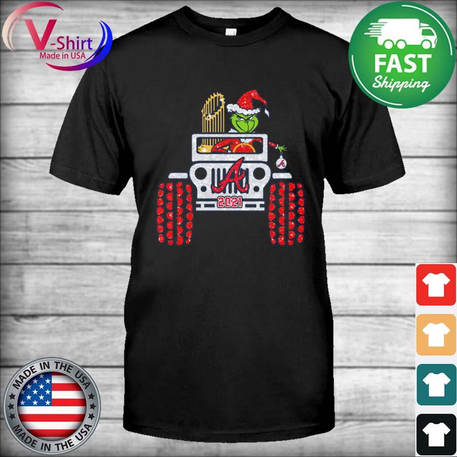 Grinch driving jeep Atlanta Braves world series champions shirt, hoodie,  sweater and v-neck t-shirt