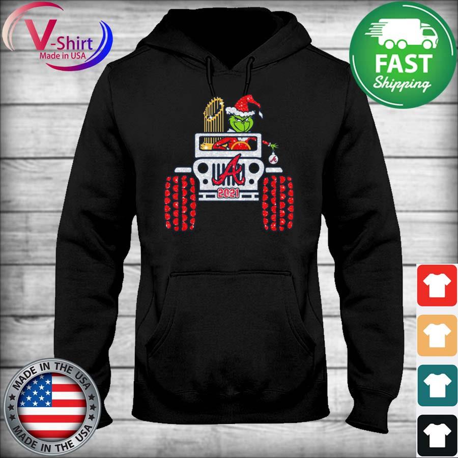 Grinch driving jeep Atlanta Braves world series champions shirt, hoodie,  sweater and v-neck t-shirt