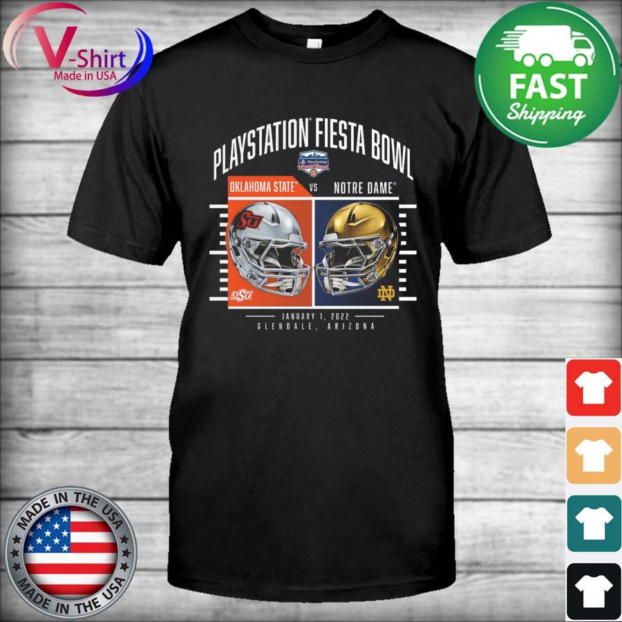 Notre Dame Fighting Irish vs Oklahoma State Cowboys 2022 Fiesta Bowl Matchup Coin Flip T-Shirt