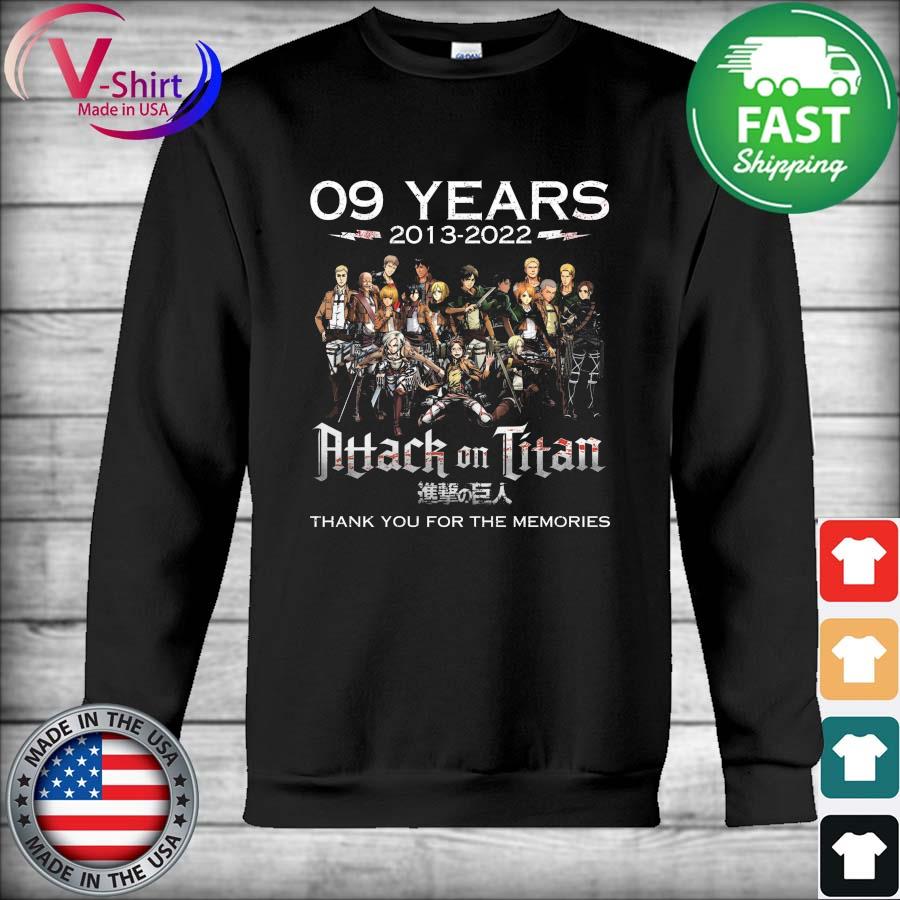 Official 09 years 2013 2022 Attack on Titan thank you for the memories Hoodie