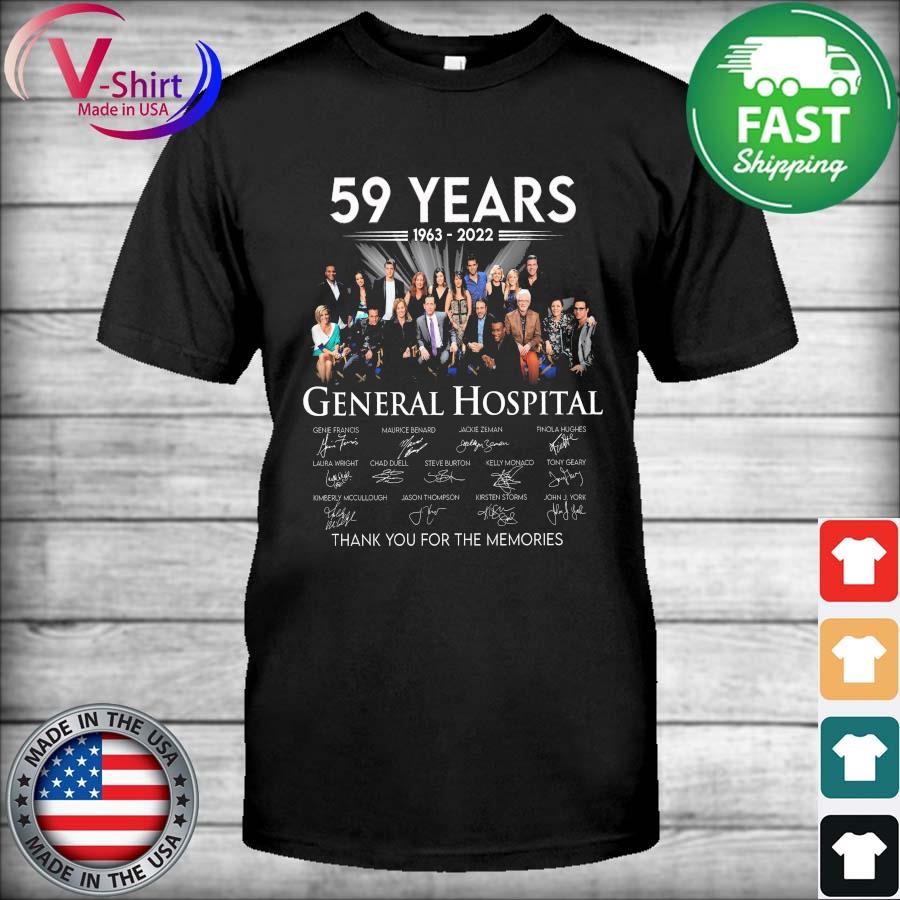 Official 59 years 1963 2022 General Hospital signatures thank you for the memories shirt