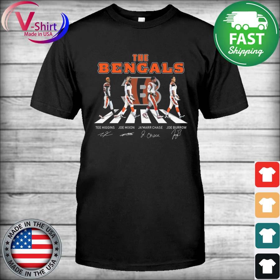 Joe Burrow Tshirt The Bengals Abbey Road Tee Higgins Mixon And Ja