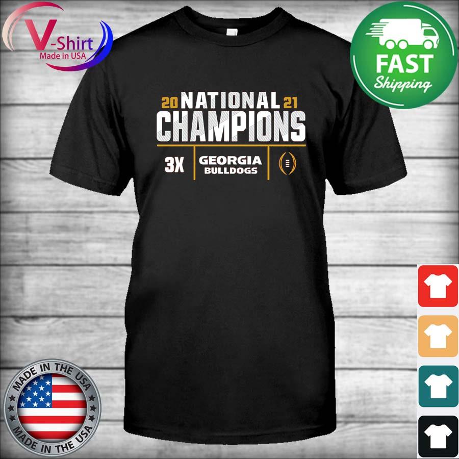 Georgia Bulldogs 3-Time Football National Champions shirt, hoodie, sweater,  long sleeve and tank top