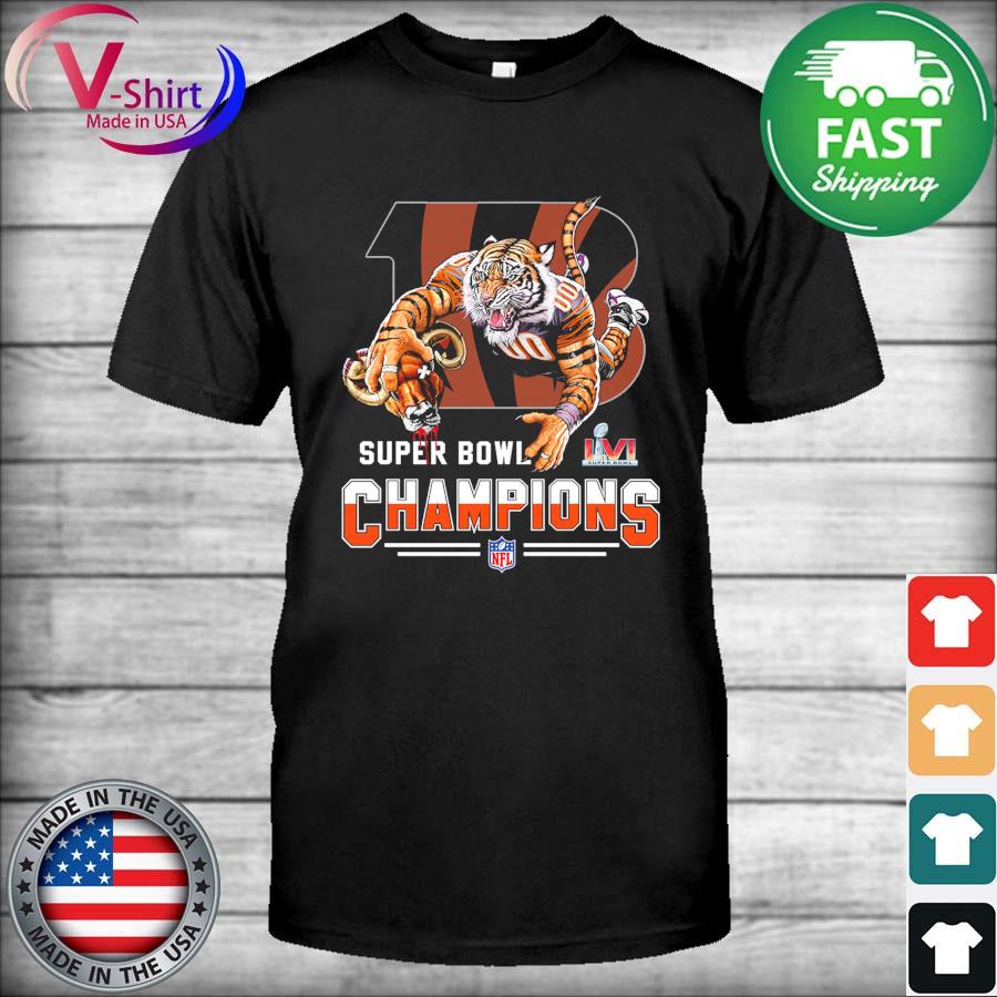 Cincinnati Bengals Tiger Super Bowl 2022 Champs T Shirt in 2023