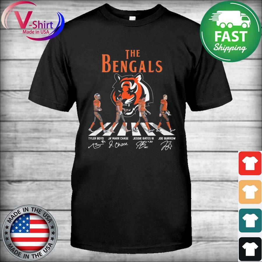 Funny The Bengals Tyler Boyd Ja'Marr Chase Jessie Bates III Joe Burrow Abbey  Road Signatures Shirt, hoodie, sweater, long sleeve and tank top