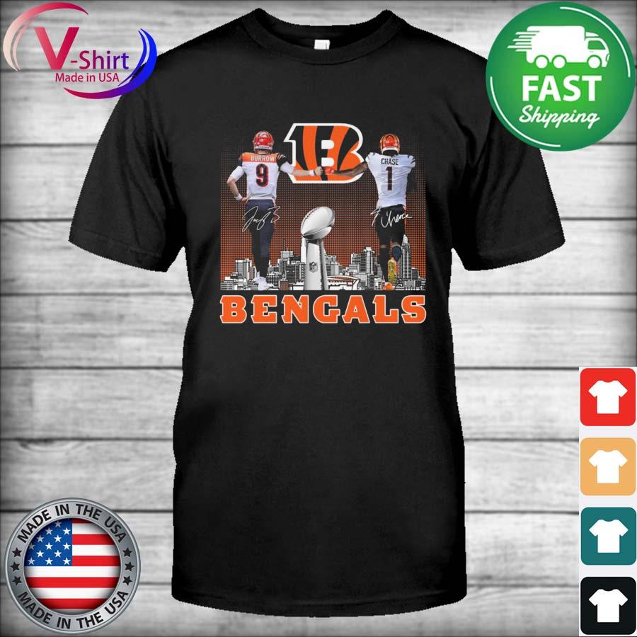 NFL Jam Bengals Burrow And Chase  Retro Cincinnati Bengals T-Shirt – HOMAGE