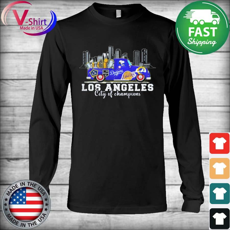 Snoopy Driver Car LA Galaxy and LA Kings and LA Dodgers and LA Lakers and LA  Rams Los Angeles City Of Champions Shirt, hoodie, sweater, long sleeve and  tank top