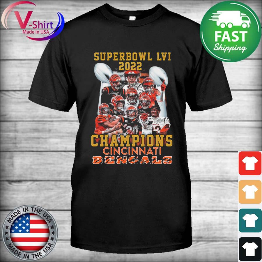 Super Bowl Lvi 2022 Champions Cincinnati Bengals Football Signatures Shirt,  hoodie, sweater, long sleeve and tank top