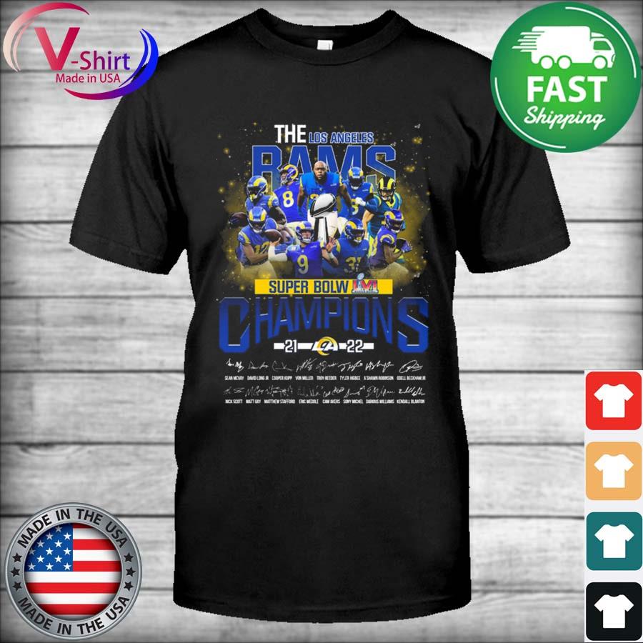 Los Angeles Rams super bowl champions 2021 2022 signatures shirt