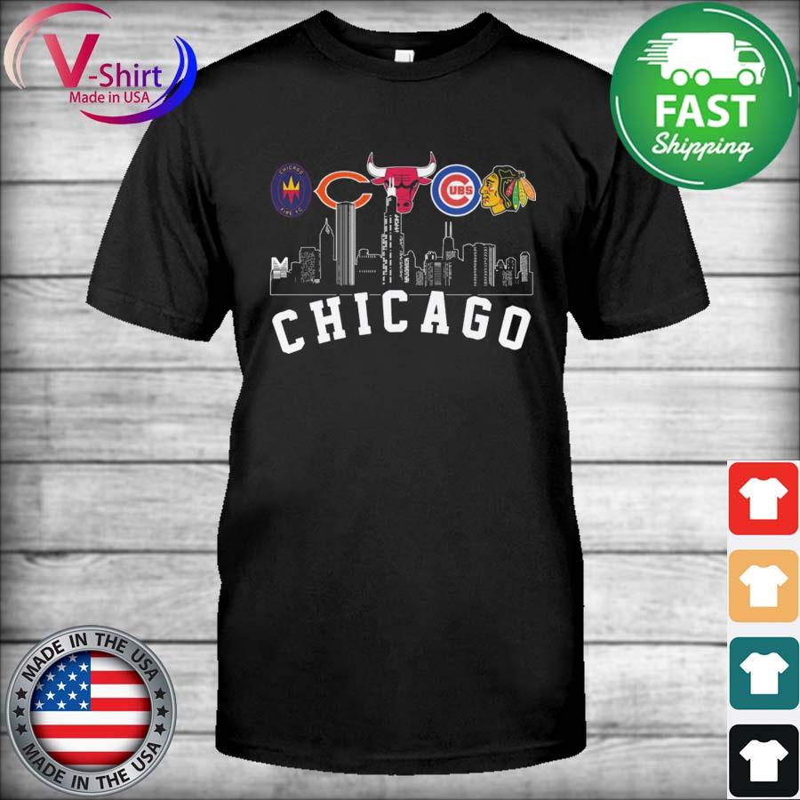 Chicago Fire FC and Chicago Bear and Chicago Bulls and Chicago Cubs and  Chicago Blackhawks Chicago City Shirt, hoodie, sweater, long sleeve and  tank top