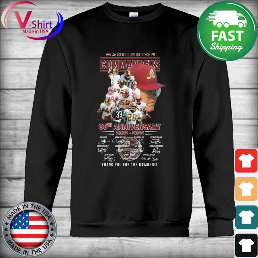 Washington Commanders 90th Anniversary 1932 2022 Signatures Thank You For  The Memories Shirt, hoodie, sweater, long sleeve and tank top