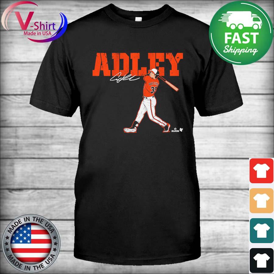 Adley Rutschman Swing Baltimore Orioles Signature T-Shirt