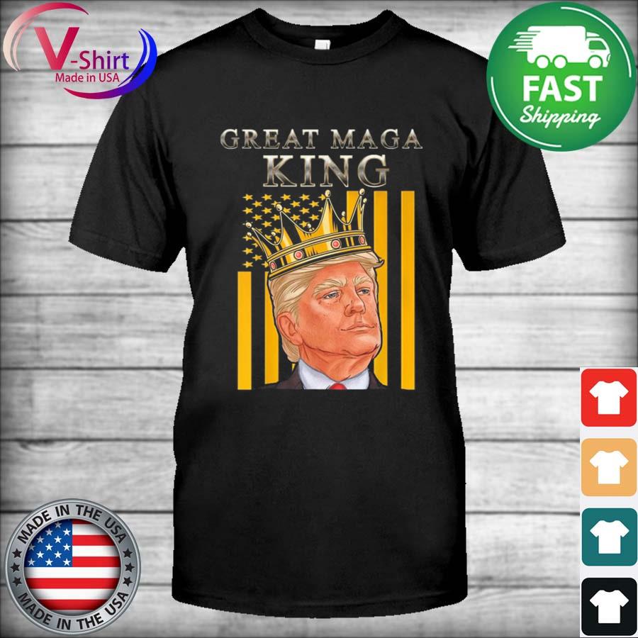 Funny Trump Ultra Maga King The Great Maga King Flag USA T-Shirt