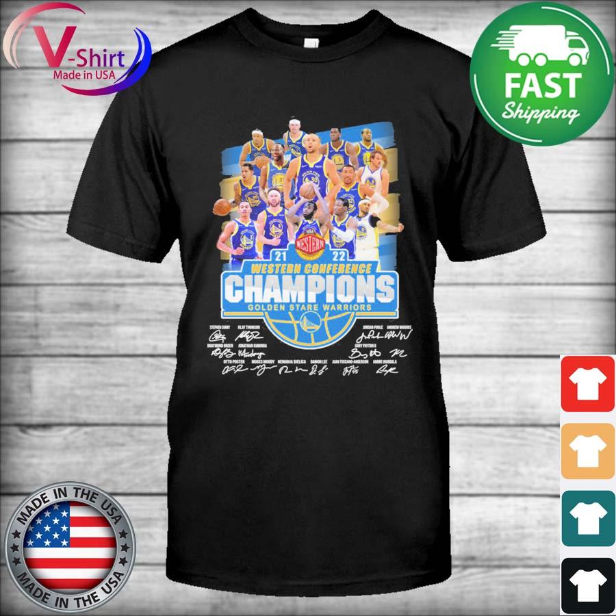 Golden State Warriors 2021 2022 Western Conference Champions signatures  shirt, hoodie, sweater, long sleeve and tank top