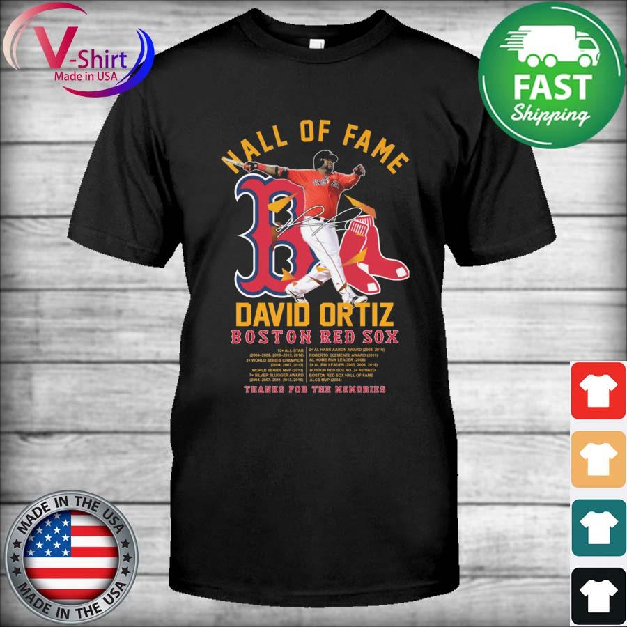 Boston Red Sox David Ortiz Hall Of Fame Thank You For The Memories  signature shirt, hoodie, sweater, long sleeve and tank top
