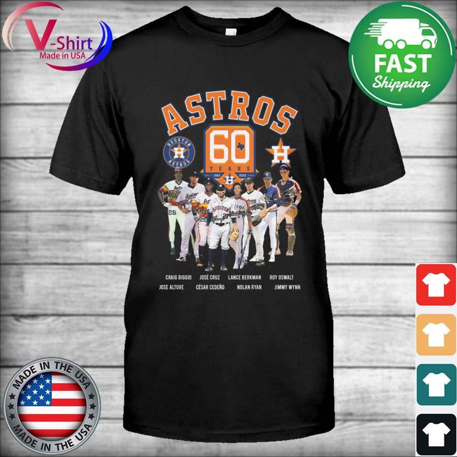 Houston Astros team 60 years 1962-2022 signatures shirt, hoodie