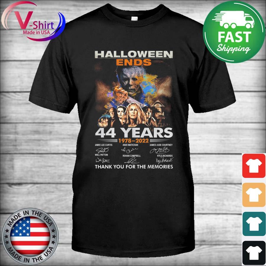Official Halloween Ends 44 years 1978-2022 thank you for the memories signatures shirt
