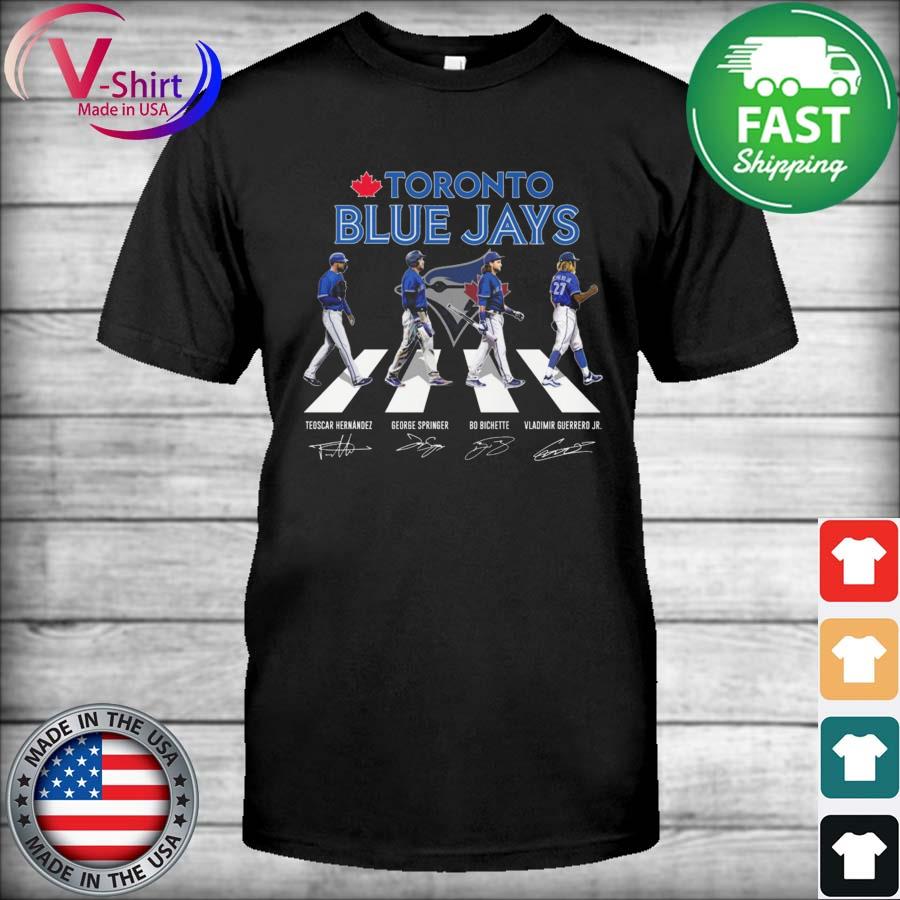 Toronto Blue Jays Teoscar Hernandez George Springer Bo Bichette Vladimir  Guerrero Jr abbey road signatures shirt, hoodie, sweater, long sleeve and  tank top