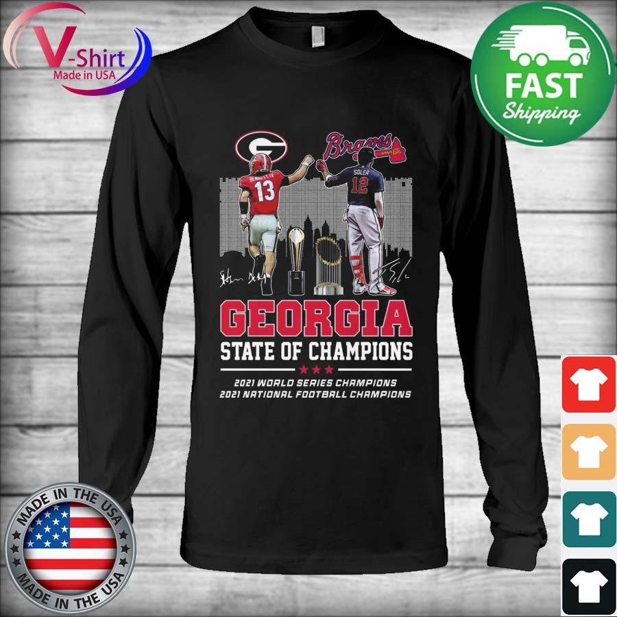 Georgia Bulldogs and Atlanta Braves Georgia State of champions shirt,  hoodie, sweater, long sleeve and tank top