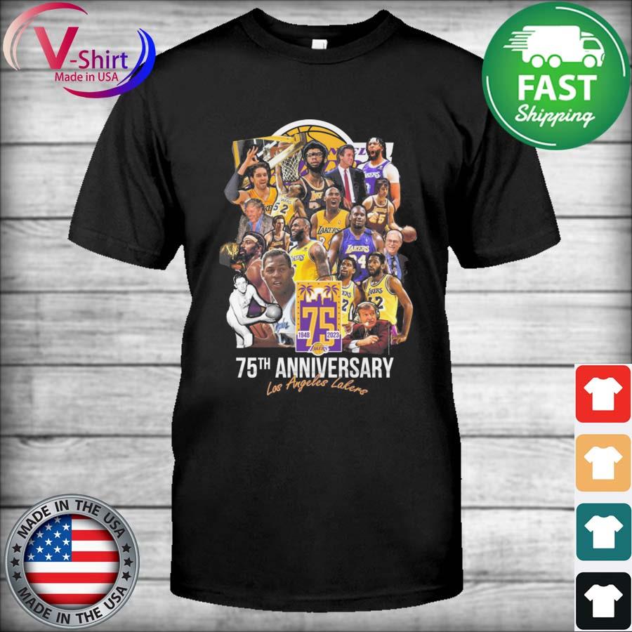 The Los Angeles Lakers Team 75th anniversary 1948-2023 t-shirt, hoodie,  sweater, long sleeve and tank top