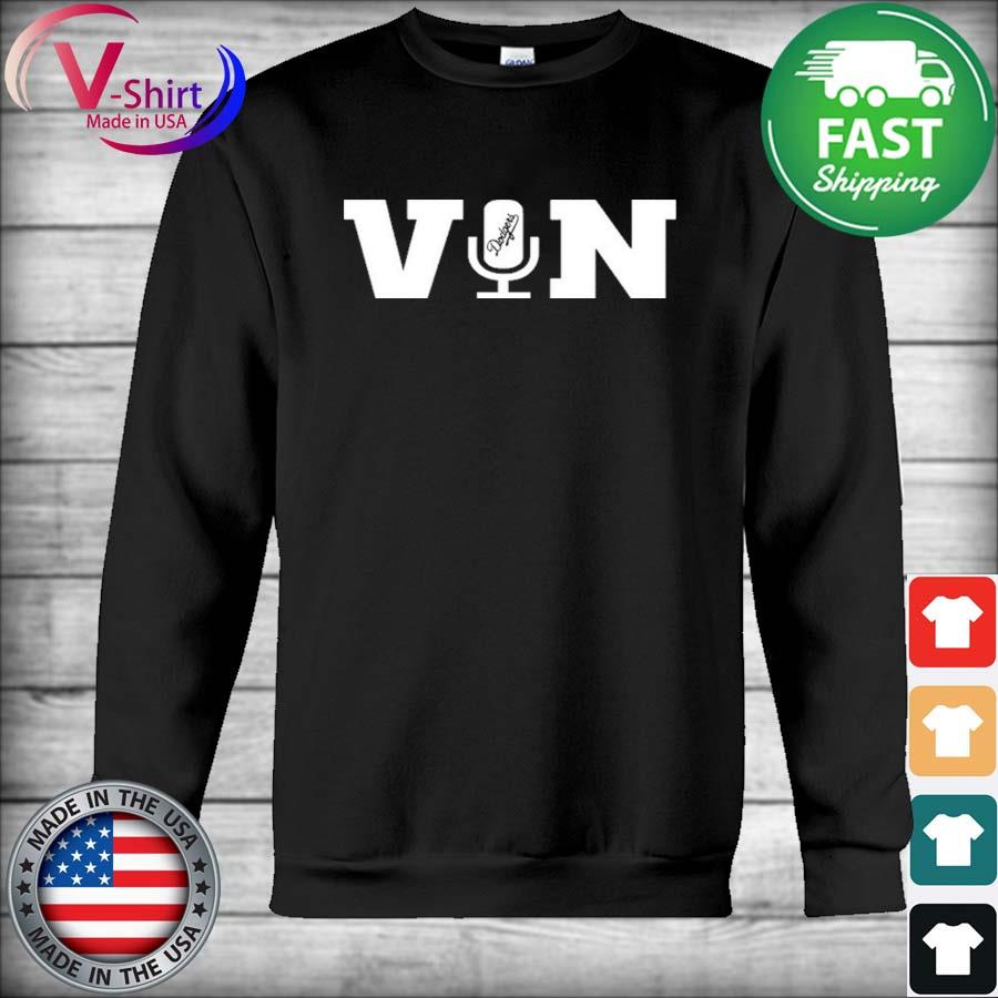 Vin Scully microphone T-shirt, hoodie, sweater, long sleeve and tank top