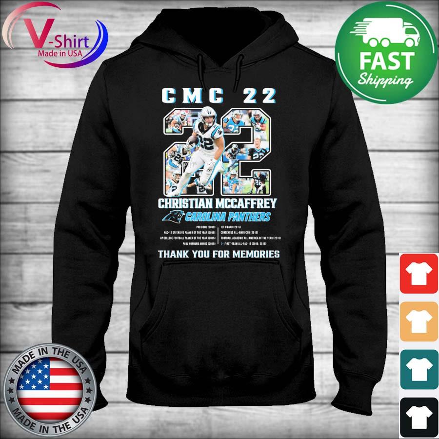 Official CMC 22 Christian Mccaffrey Carolina Panther thank you for memories  shirt - Limotees