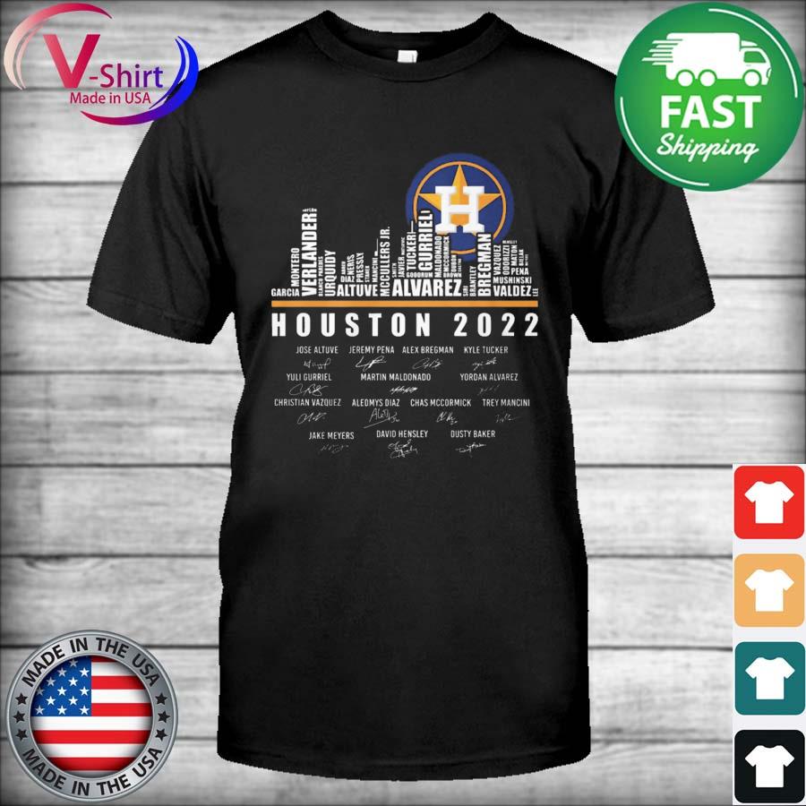 Houston Astros Trophy 2022 World Series Champions Signatures Shirt