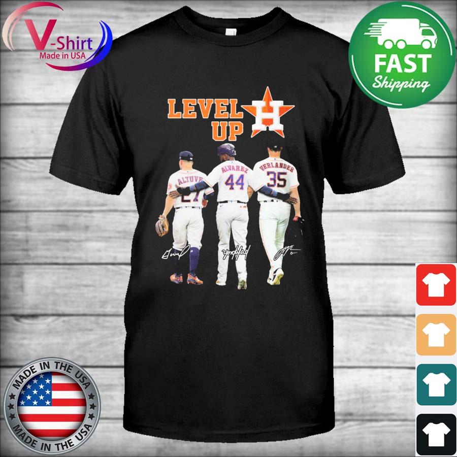 Astros T-Shirt Level Up Altuve Alvarez Verlander Signatures
