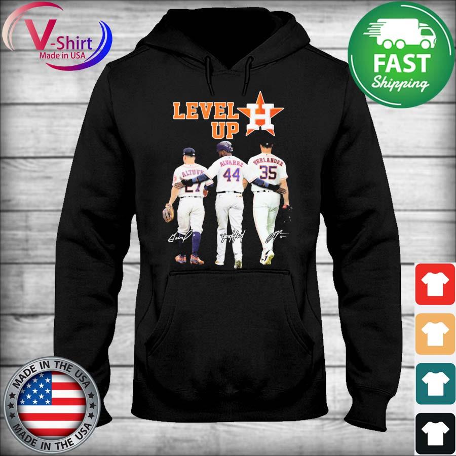 Houston Astros José Altuve Yordan Álvarez and Justin Verlander Level Up  signatures shirt, hoodie, sweater, long sleeve and tank top